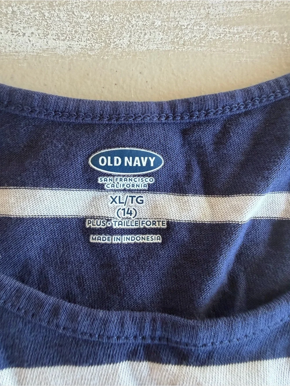 NWT Old Navy Navy and White Striped Cotton Top
